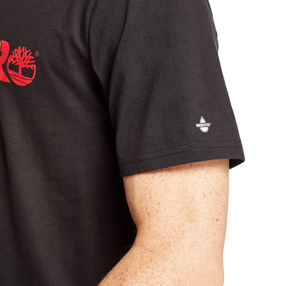 Camisetas Masculino - Timberland Pro® Short Sleeve Base Plate Wicking Logo - QBOCW8625 - Pretas